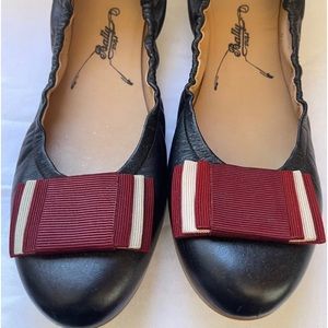 DONATED💥Bally, “Beatris O” Black Leather Ballet Flat, Sz 40 1/2, EEUC